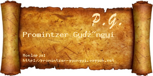 Promintzer Gyöngyi névjegykártya
